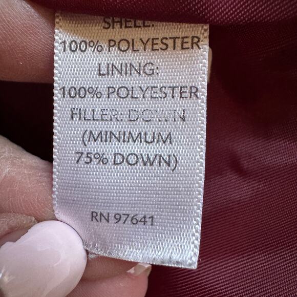 J. Jill Puffer Vest Womens Front Zip Snap Pockets Goose Down Size Small EUC Plum - Picture 8 of 9